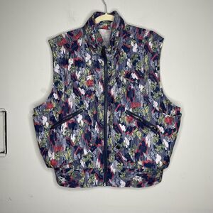 Free People Movement Vest Womens Large Blue Off The Grid Vent Lightweight Hiking